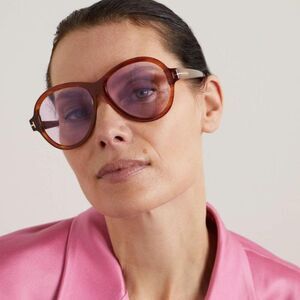 Tom Ford Camryn FT1033 45Y Sunglasses Brown Aviator Frame, Photochromic Lenses